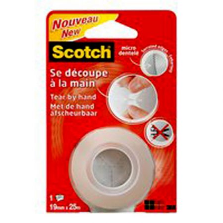 Blister de 1 cinta adhesiva Scotch Crystal para cortar a mano 19mm x 25m