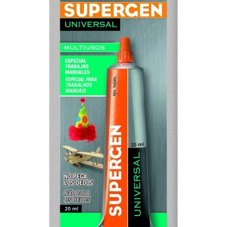 Pegamento universal transparente Supergen 20 ml.