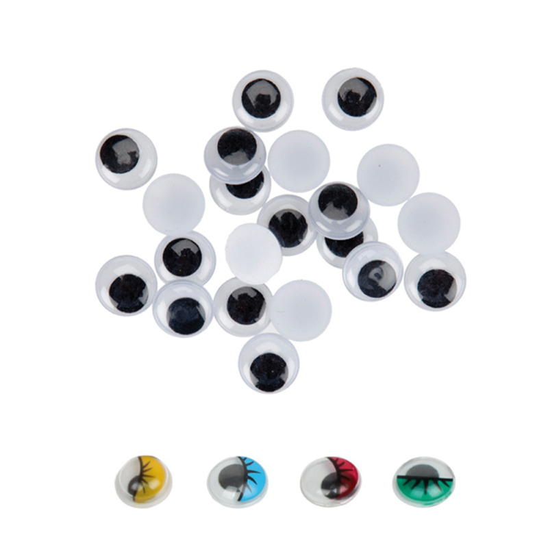 P/100 OJOS MOVIBLES ADHESIVOS NEGROS 4 MM