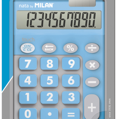 CALCULADORA MILAN 10 DÍGITOS TOUCH DUO TECLAS GRANDES AZUL