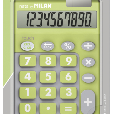 CALCULADORA MILAN 10 DÍGITOS TOUCH DUO TECLAS GRANDES VERDE