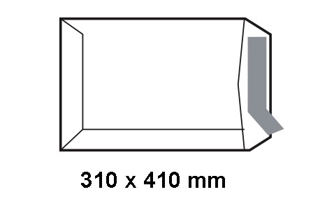 Caja de 250 bolsas autoadhesivas BLANCAS 310x410mm Sam