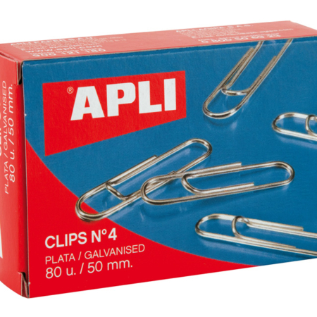 Caja de 80 clips plateados Apli 50 MM Nº 4