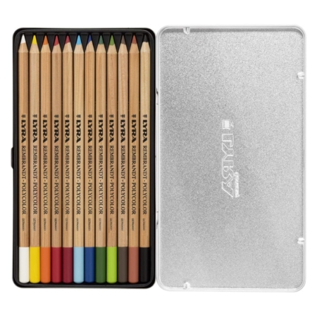 Estuche metálico de 12 lápices de colores Lyra Polycolor