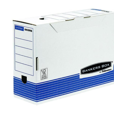 Caja de cartón blanco Fº para archivo definitivo con lomo de 100 mm Fellowes
