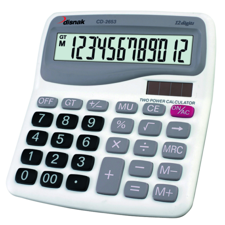 CALCULADORA DISNAK DK 58 12 DIGITOS EXTRA GRANDE BLANCA