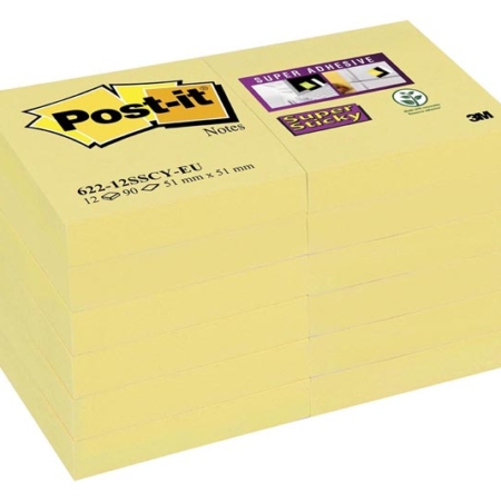 P/12 post it amarillo canario 47,6*47,6 mm 622-12sscy-e