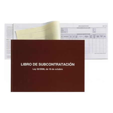 Libro de subcontratación castellano Miquelrius Fº apaisado 20 hojas