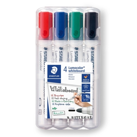 ESTUCHE DE 4 ROTULADORES PARA PIZARRA BLANCA STAEDTLER LUMOCOLOR 351