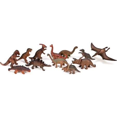 Bote con 12 figuras dinosaurios