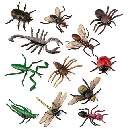 Bote con 12 figuras insectos