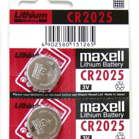 Blíster de 2 pilas de botón CR2025 de 3V Maxell