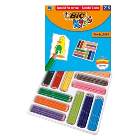 School pack de 216 lápices de colores Bic Kids Tropicolors