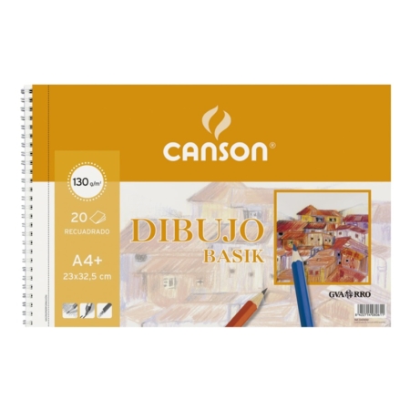 BLOCK DIBUJO CANSON BASIK A4+ 20H 130G CON RECUADRO