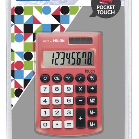 CALCULADORA MILAN 8 DÍGITOS POCKET TOUCH ROJO