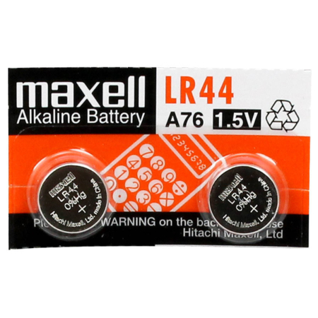 Blíster de 2 pilas de botón LR44 de 1,5V Maxell