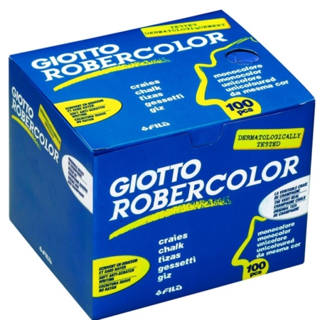 Caja de 100 tizas azules para pizarra Giotto Robercolor