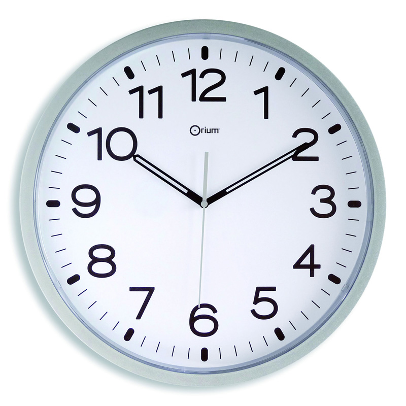 RELOJ DE PARED PLATA 40 CM DE DIÁMETRO