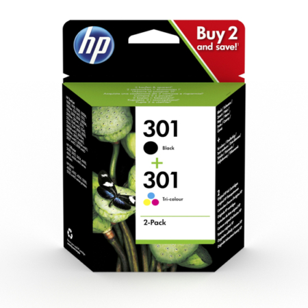 PACK 2 TINTA HP 301 NEGRO+TRICOLOR N9J72AE