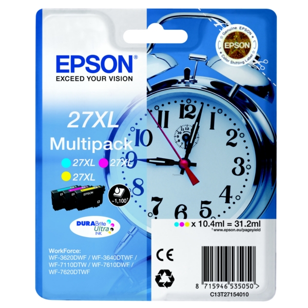 PACK 3 TINTAS EPSON 27 XL C13T27154012