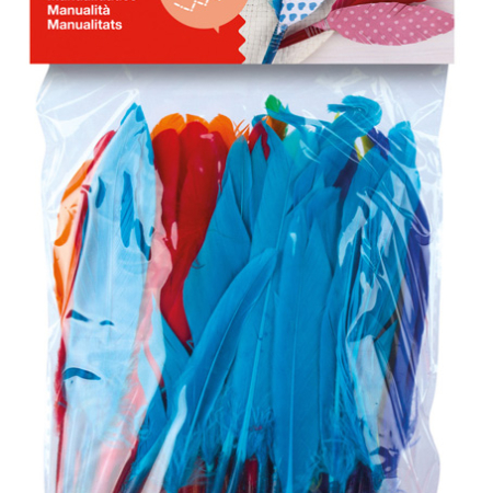 BOLSA 100 PLUMAS COLOR SURTIDAS