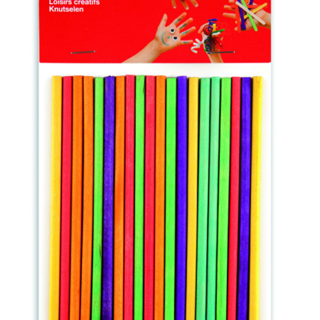 Palitos de polo de colores para manualidades, Pack 50 palos