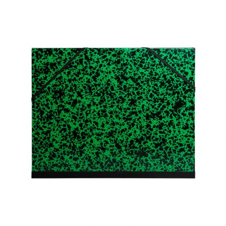 Carpeta de dibujo de cartón verde 52 x 72 cm con gomas