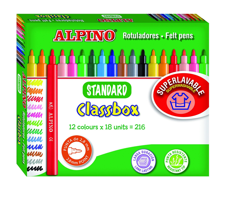 Pack economico de 216 rotuladores finos alpino - Material de oficina,  escolar y papelería