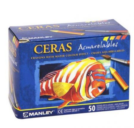 Caja de 50 ceras acuarelables  Manley surtidas