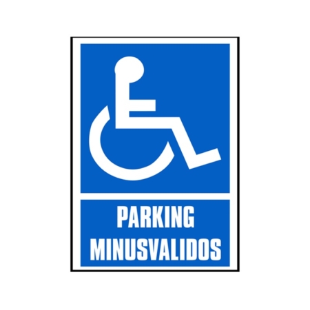 SEÑAL PVC AZUL 210x297 PARKING MINUSVALIDOS