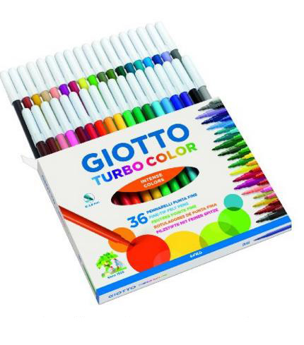 CAJA CON ASA 36 ROTULADORES GIOTTO TURBO COLOR SURTIDO