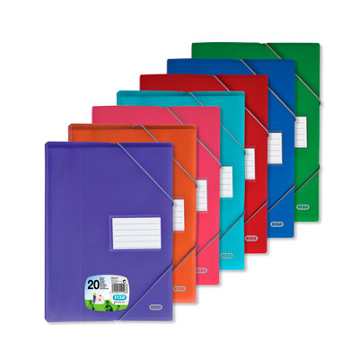 Carpeta de plástico A4 con 20 fundas soldadas y gomas Elba Color Life