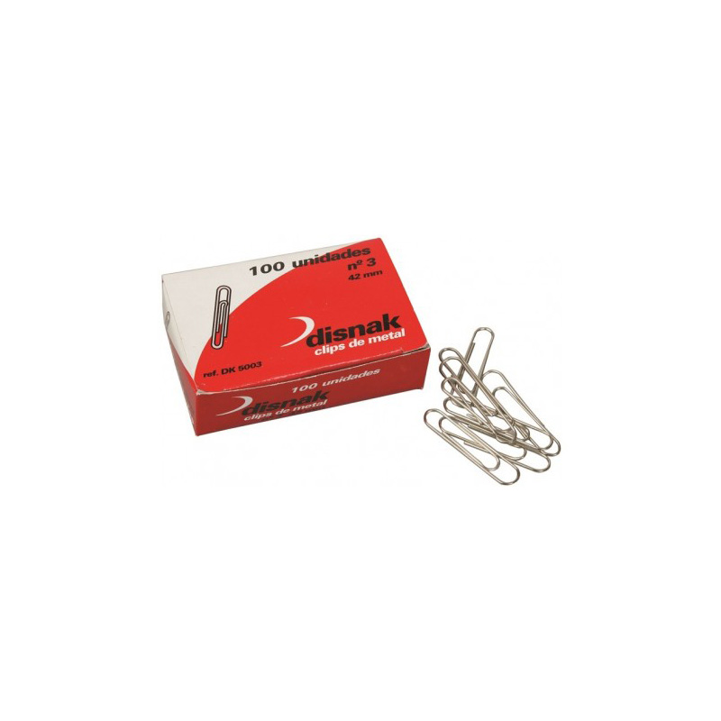 Caja de 100 clips galvanizados disnak 33 mm no 2 Material de Oficina