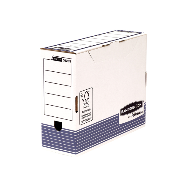 Caja de cartón blanco A4 para archivo definitivo con lomo de 100 mm Fellowes