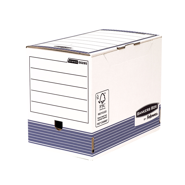 Caja de cartón blanco A4 para archivo definitivo con lomo de 200 mm Fellowes