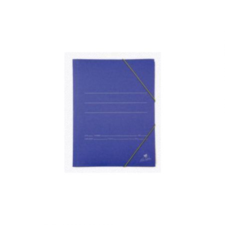 Carpeta de cartón azul tamaño recibo con gomas y solapa Mariola