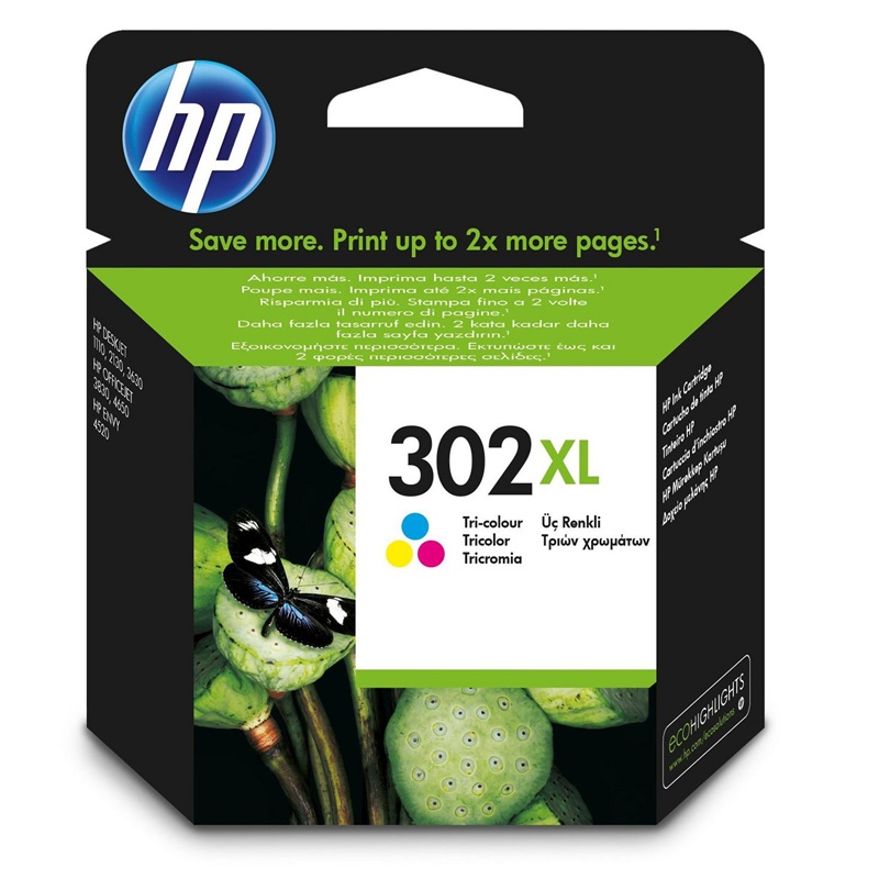 TINTA HP 302XL TRICOLOR OFFICEJET 3830 F6U67AE