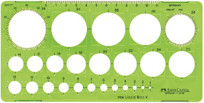 Plantilla de círculos de ø 1 a 36 mm Faber Castell