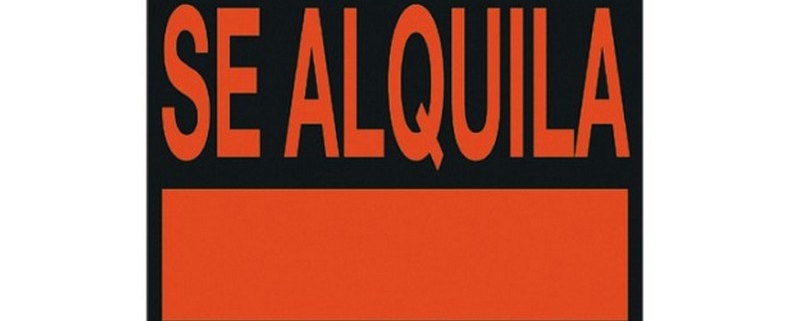 CARTEL "SE ALQUILA" 50 X 35 CM NEGRO/NARANJA