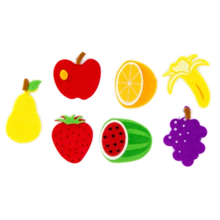 Pack de 14 frutas adhesivas de fieltro 3D