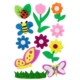 Set de figuras adhesivas de goma eva 3D con purpurina flores e insectos