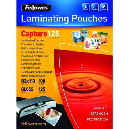 Paquete de 100 fundas de plastificar 83 x 113 mm de 125 μ Fellowes