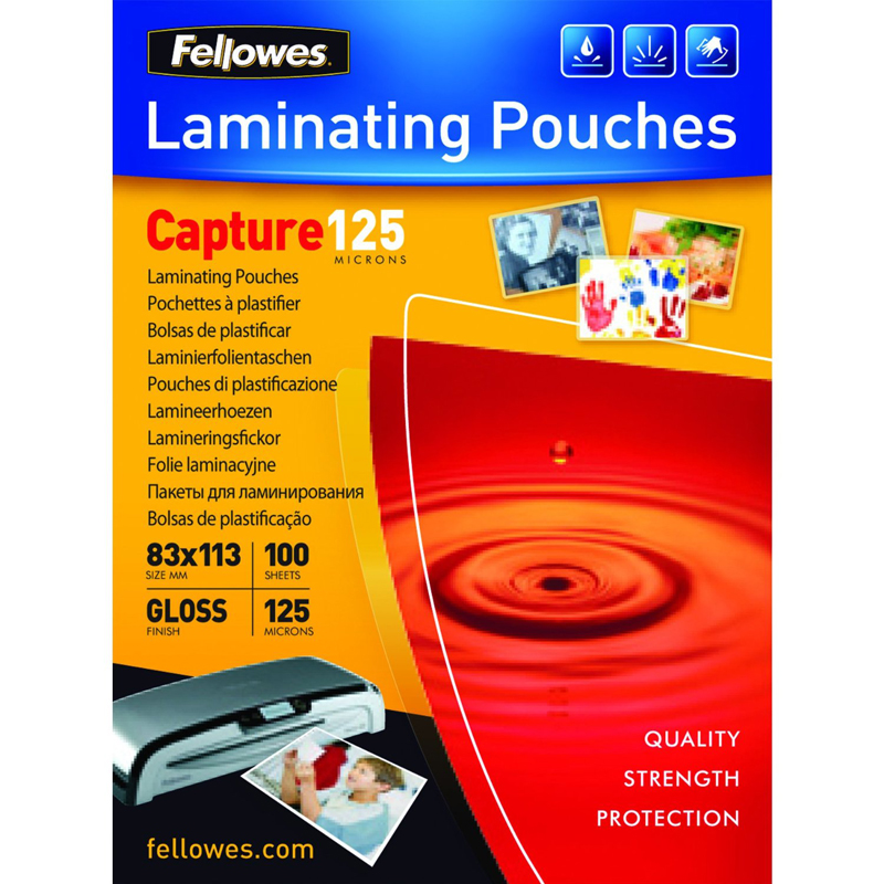 Fellowes Pack de 100 Fundas para Plastificar Brillo A4 - 125