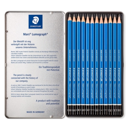 ESTUCHE DE 12 LÁPICES DE GRAFITO STAEDTLER MARS LUMOGRAPH 100