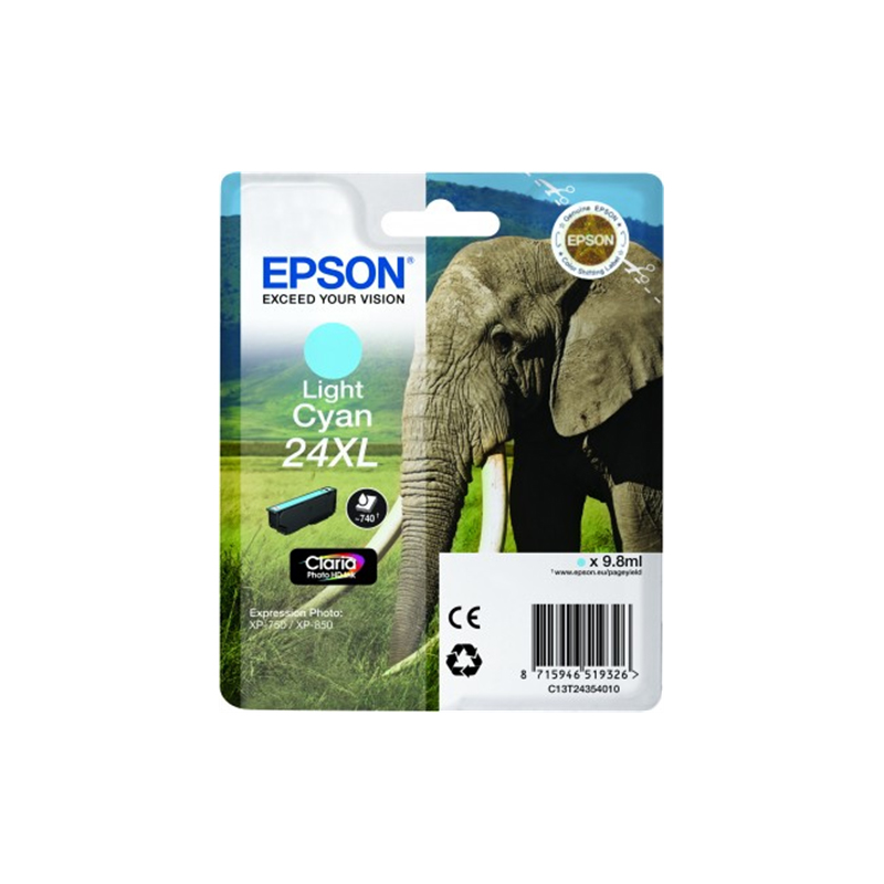 TINTA EPSON 24 XL CYAN CLARO ELEFANTE C13T24354020