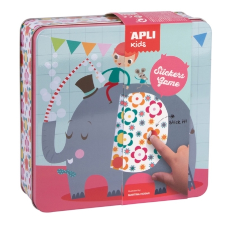 Caja metálica con juego de gomets Elefante