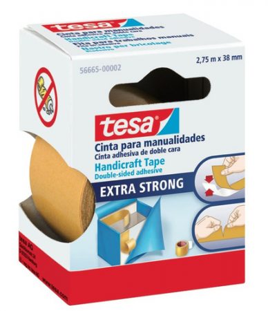 Cinta adhesiva tesa de doble cara para manualidades 38mm x 2,75m