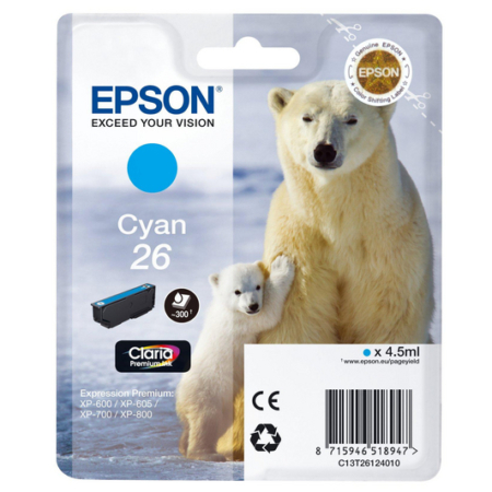 TINTA EPSON 26 CIAN C13T26124010