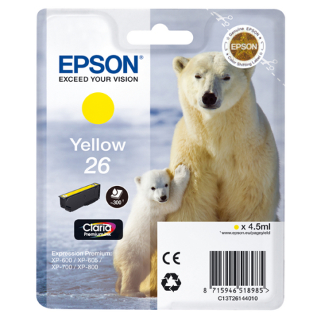 TINTA EPSON 26 AMARILLO C13T26144010