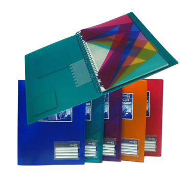 Carpeta de espiral en plastico azul con 40 fundas extraibles office box -  Material de oficina, escolar y papelería